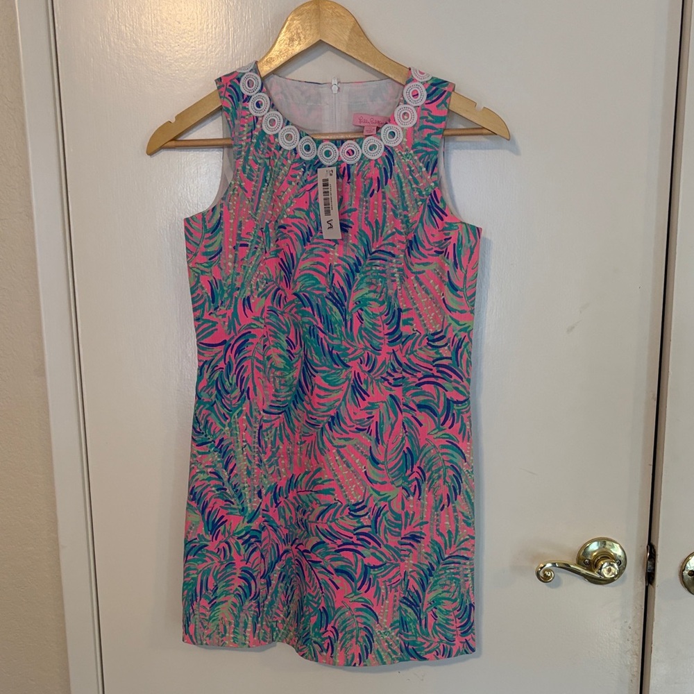 Lilly Pulitzer Pink/Green Printed Sleeveless Shift Dress Girls Size 12 NWT